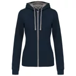 KA467 - Hanorac cu fermoar de dama Kariban CONTRAST [Navy/Fine Grey]