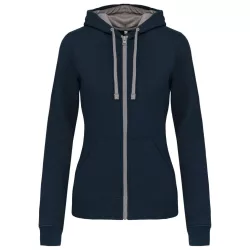   KA467 - Hanorac cu fermoar de dama Kariban CONTRAST [Navy/Fine Grey]