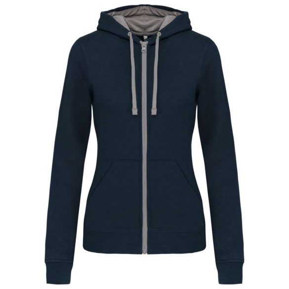 KA467 - Hanorac cu fermoar de dama Kariban CONTRAST [Navy/Fine Grey]