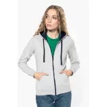 KA467 - Hanorac cu fermoar de dama Kariban CONTRAST [Navy/Fine Grey]