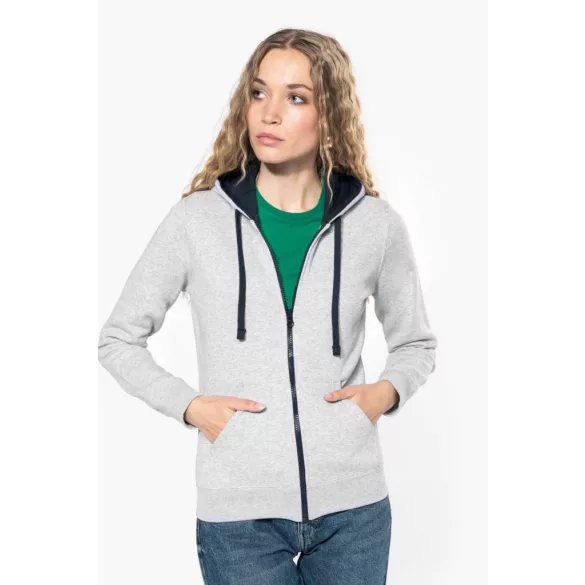 KA467 - Hanorac cu fermoar de dama Kariban CONTRAST [Navy/Fine Grey]