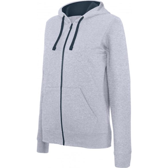 KA467-Hanorac-cu-fermoar-de-dama-Kariban-CONTRAST-Oxford-Grey-Navy