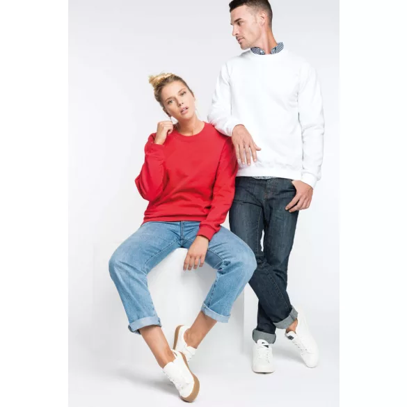 KA474-Hanorac-unisex-Kariban-CREW-NECK-White