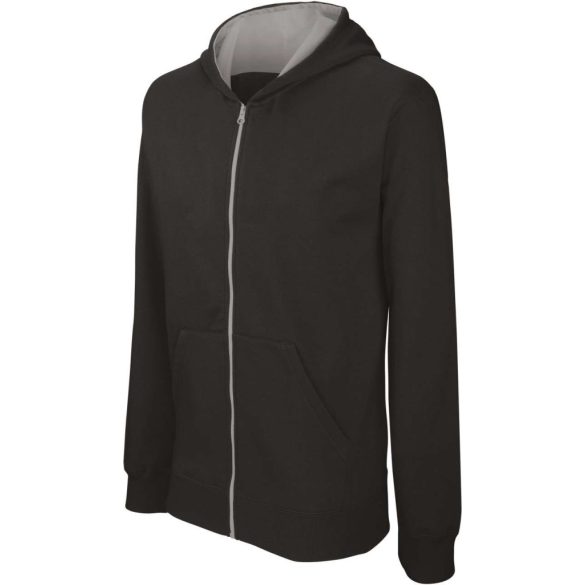 ka486 - Hanorac cu fermoar copii Gildan [Black/Fine Grey]