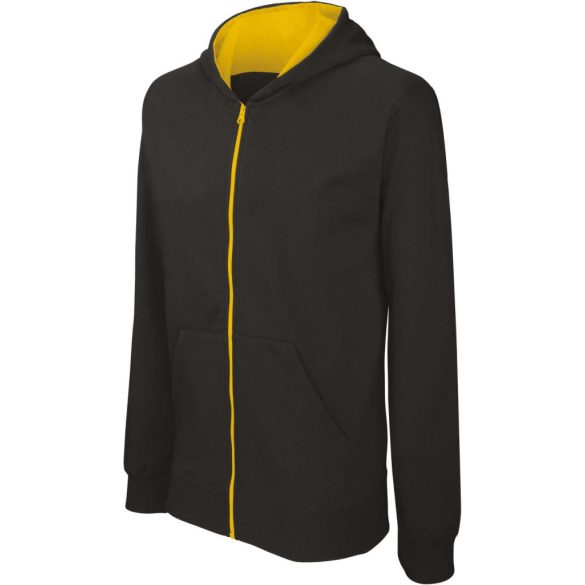 ka486 - Hanorac cu fermoar copii Gildan [Black/Yellow]