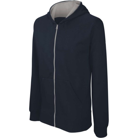 ka486 - Hanorac cu fermoar copii Gildan [Navy/Fine Grey]