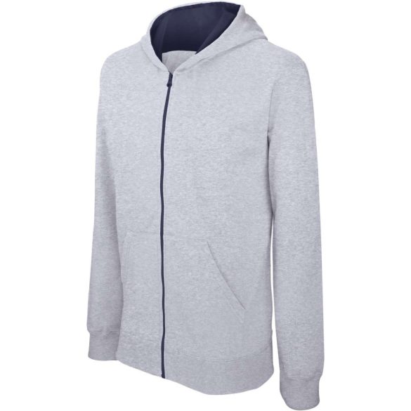 ka486 - Hanorac cu fermoar copii Gildan [Oxford Grey/Navy]
