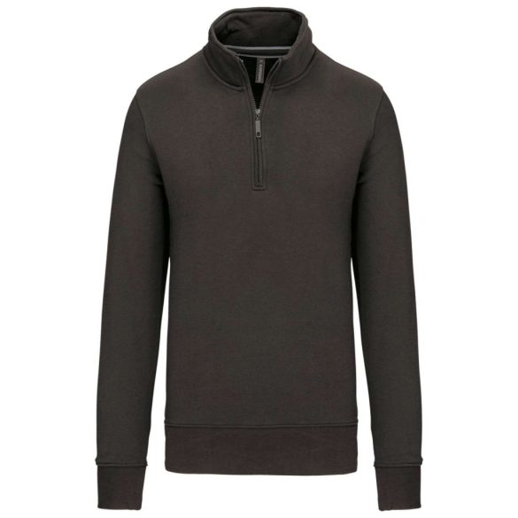 KA487 - Bluza cu fermoar scurt - barbati - ZIPPED NECK SWEATSHIRT [Dark Grey]