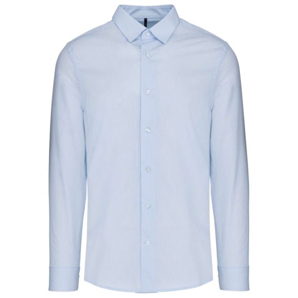 ka513 - Camasa cu maneca lunga adult barbat Kariban Poplin - [Striped Pale Blue]