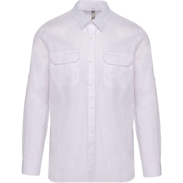 ka590 - Camasa cu maneca lunga barbati KARIBAN Safari - [White]