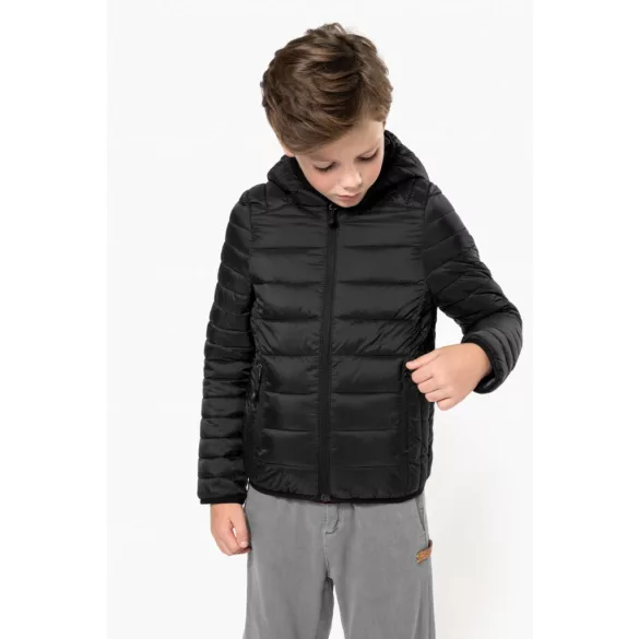 ka6112-Jacheta-cu-gluga-copii-Kariban-Lightweight-Black