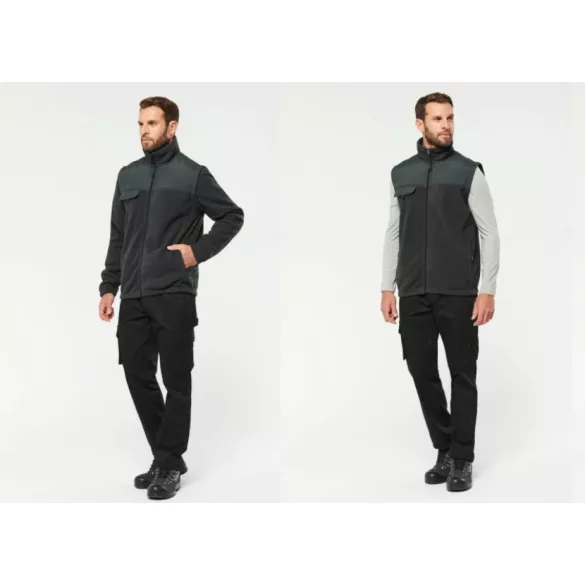 WK9105 - Jacheta fleece cu maneci detasabile unisex Kariban Work [Red]