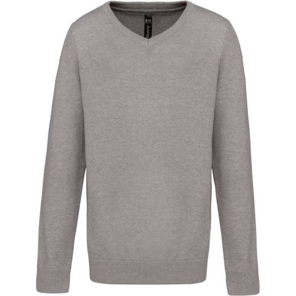 ka9109 - Pulover copii V-neck KARIBAN [Grey Melange]