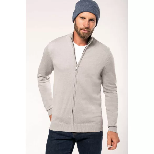 ka961 - Cardigan cu fermoar barbati Kariban [Grey Melange]