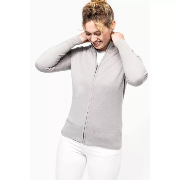 ka962 - Cardigan cu fermoar dama Kariban [Black]