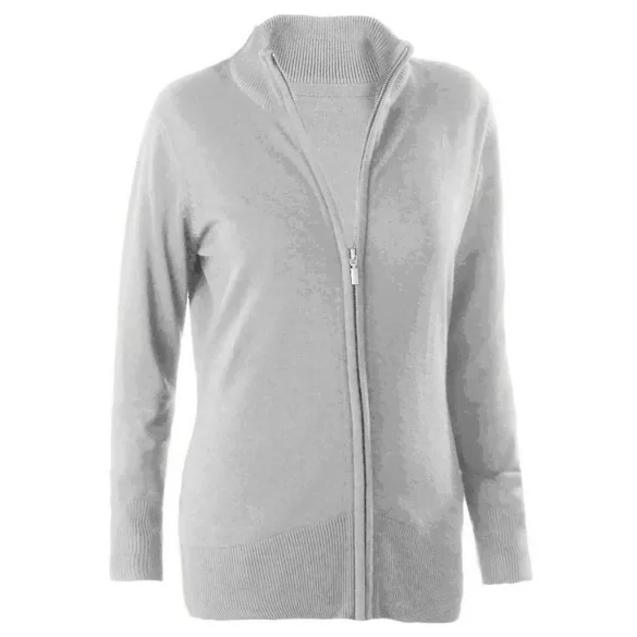 ka962 - Cardigan cu fermoar dama Kariban [Grey Melange]