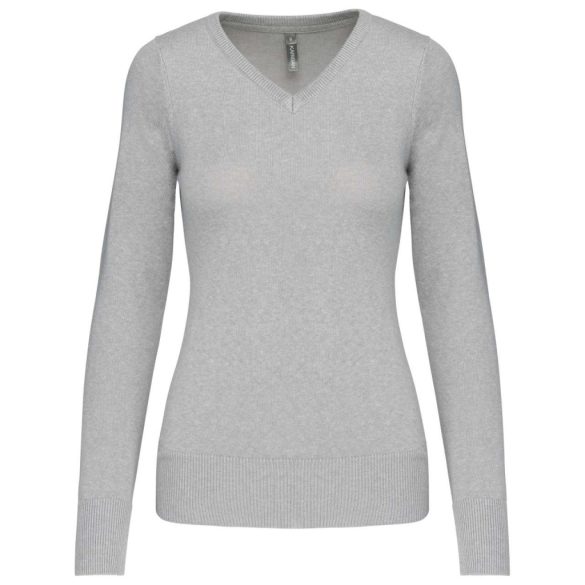 ka966 - Pulover dama V-neck Kariban [Grey Melange]