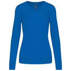 ka966 - Pulover dama V-neck Kariban [Light Royal Blue]