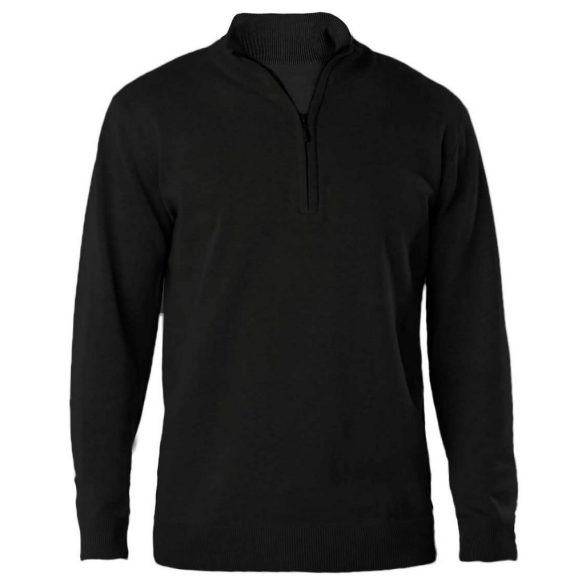 ka970bl - Polar cu fermoar scurt pentru barbati Kariban - [Black]