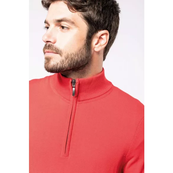 ka970bl - Polar cu fermoar scurt pentru barbati Kariban - [Black]