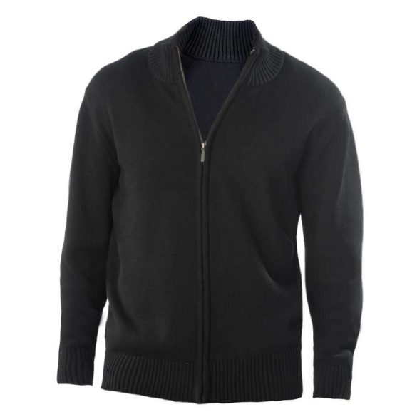 ka971bl - Cardigan cu fermoar pentru barbati Kariban - [Black]
