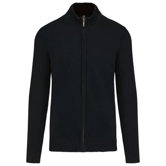ka971bl - Cardigan cu fermoar pentru barbati Kariban - [Black]