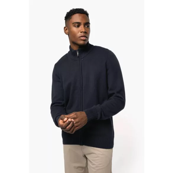 ka971bl - Cardigan cu fermoar pentru barbati Kariban - [Black]