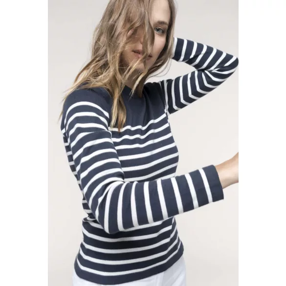 KA990-Bluza-tip-marinar-dama-MENS-SAILOR-JUMPER-Striped-Navy/Off-White