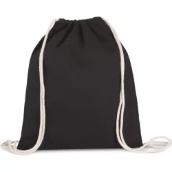   ki0154 - Rucsac din bumbac cu snur gros 310 g/m2 - Kimood - [Black]