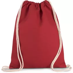  ki0154 - Rucsac din bumbac cu snur gros 310 g/m2 - Kimood - [Cherry Red]