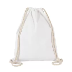   ki0154 - Rucsac din bumbac cu snur gros 310 g/m2 - Kimood - [White]