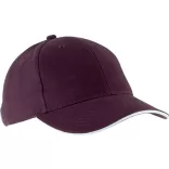 KP011-Sapca-din-bumbac-pieptantat-6-panele-ORLANDO-BurgundyWhite