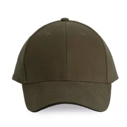   KP011 - Sapca din bumbac pieptantat - 6 panele - ORLANDO - [Dark Khaki/Dark Grey]