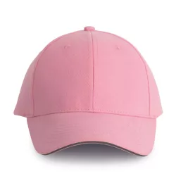   KP011 - Sapca din bumbac pieptantat - 6 panele - ORLANDO - [Dark Pink/Slate Grey]