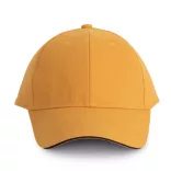 KP011 - Sapca din bumbac pieptantat - 6 panele - ORLANDO - [Cumin Yellow/Dark Grey]