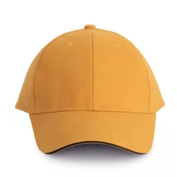   KP011 - Sapca din bumbac pieptantat - 6 panele - ORLANDO - [Cumin Yellow/Dark Grey]