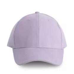   KP011 - Sapca din bumbac pieptantat - 6 panele - ORLANDO - [Light Violet/Light Grey]