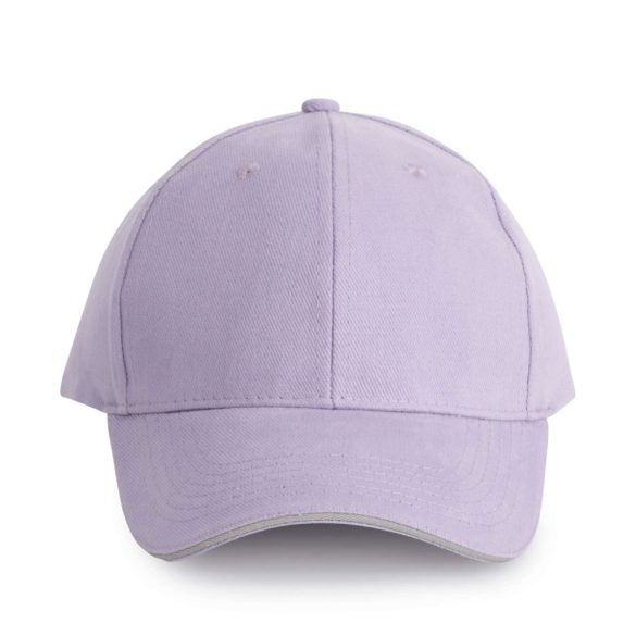KP011 - Sapca din bumbac pieptantat - 6 panele - ORLANDO - [Light Violet/Light Grey]