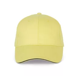   KP011 - Sapca din bumbac pieptantat - 6 panele - ORLANDO - [Lemon Yellow/Dark Grey]