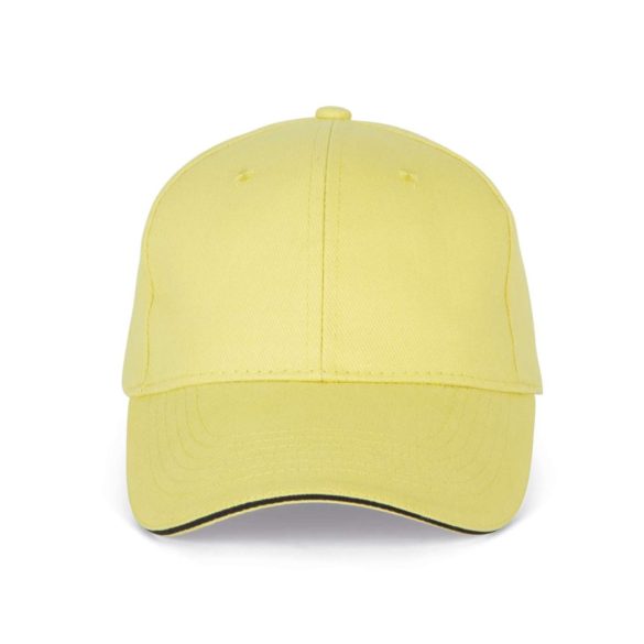 KP011 - Sapca din bumbac pieptantat - 6 panele - ORLANDO - [Lemon Yellow/Dark Grey]
