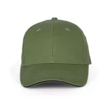 KP011 - Sapca din bumbac pieptantat - 6 panele - ORLANDO - [Matcha Green/Black]