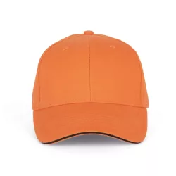   KP011 - Sapca din bumbac pieptantat - 6 panele - ORLANDO - [Orange Zest/Dark Grey]
