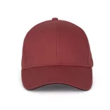KP011 - Sapca din bumbac pieptantat - 6 panele - ORLANDO - [Red Safran/Dark Grey]