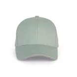 KP011 - Sapca din bumbac pieptantat - 6 panele - ORLANDO - [Sage/Light Grey]
