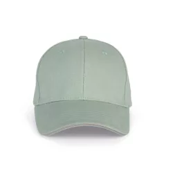   KP011 - Sapca din bumbac pieptantat - 6 panele - ORLANDO - [Sage/Light Grey]