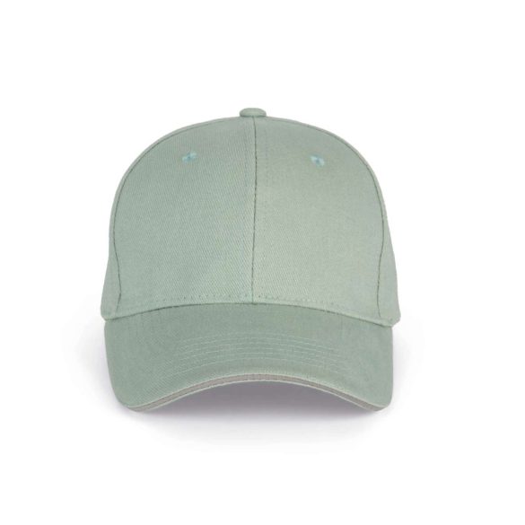 KP011 - Sapca din bumbac pieptantat - 6 panele - ORLANDO - [Sage/Light Grey]