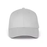 KP011 - Sapca din bumbac pieptantat - 6 panele - ORLANDO - [Snow Grey/Dark Grey]