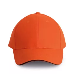   KP011 - Sapca din bumbac pieptantat - 6 panele - ORLANDO - [Spicy Orange/Dark Grey]