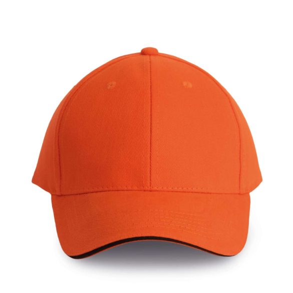 KP011 - Sapca din bumbac pieptantat - 6 panele - ORLANDO - [Spicy Orange/Dark Grey]