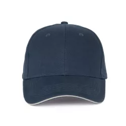   KP011 - Sapca din bumbac pieptantat - 6 panele - ORLANDO - [Twilight Blue/Light Grey]